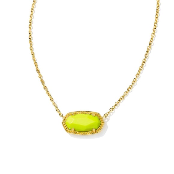 Kendra Scott Gold Necklace with Lime Stone - Picture 1 of 2